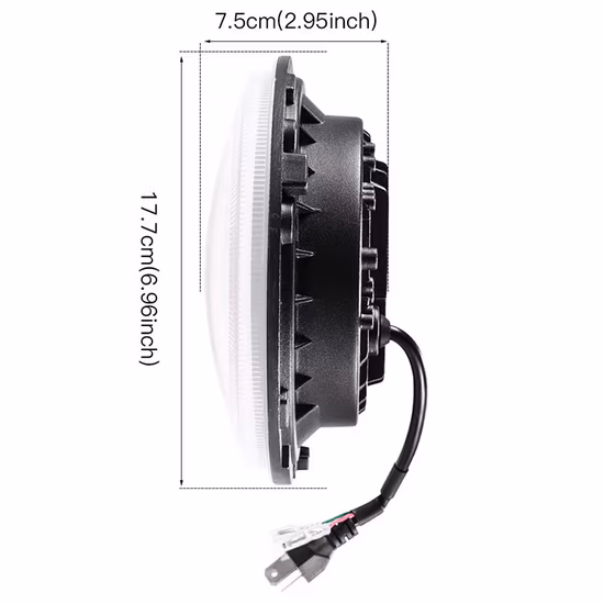 오토바이 Harley Jeep용 7인치 40W Hi/Lo 빔 원형 LED 헤드라이트